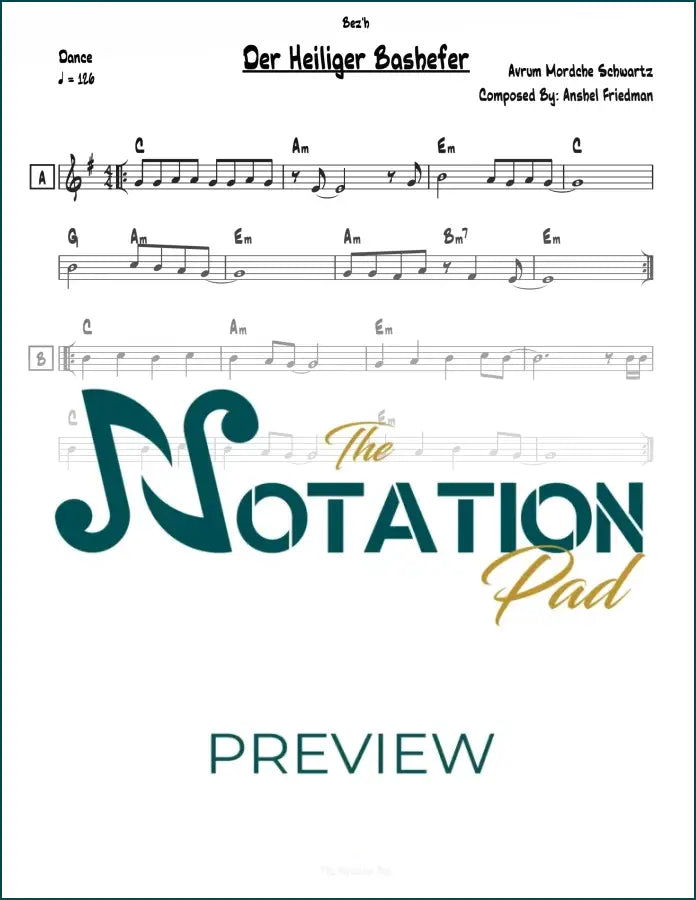 Der Heiliger Bashefer - Avrum Mordche Lead Sheet Sheet Music