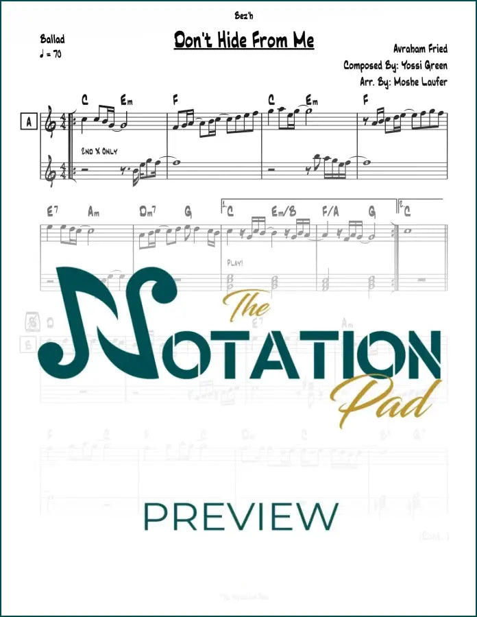 Don’t Hide From Me - Fried 2-Liner Sheet Music