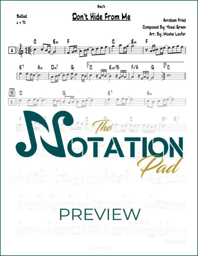 Don’t Hide From Me - Fried Lead Sheet Sheet Music