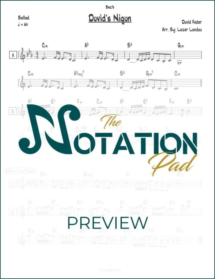Duvid’s Nigun - Feder - Lead Sheet - Sheet Music