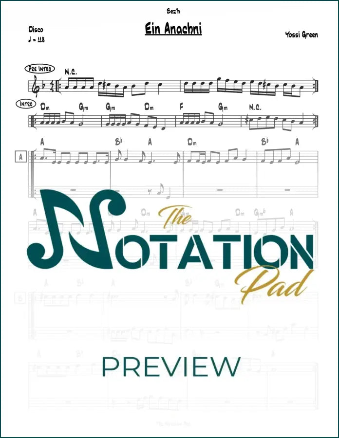 Ein Anachni - Green 2-Liner Sheet Music