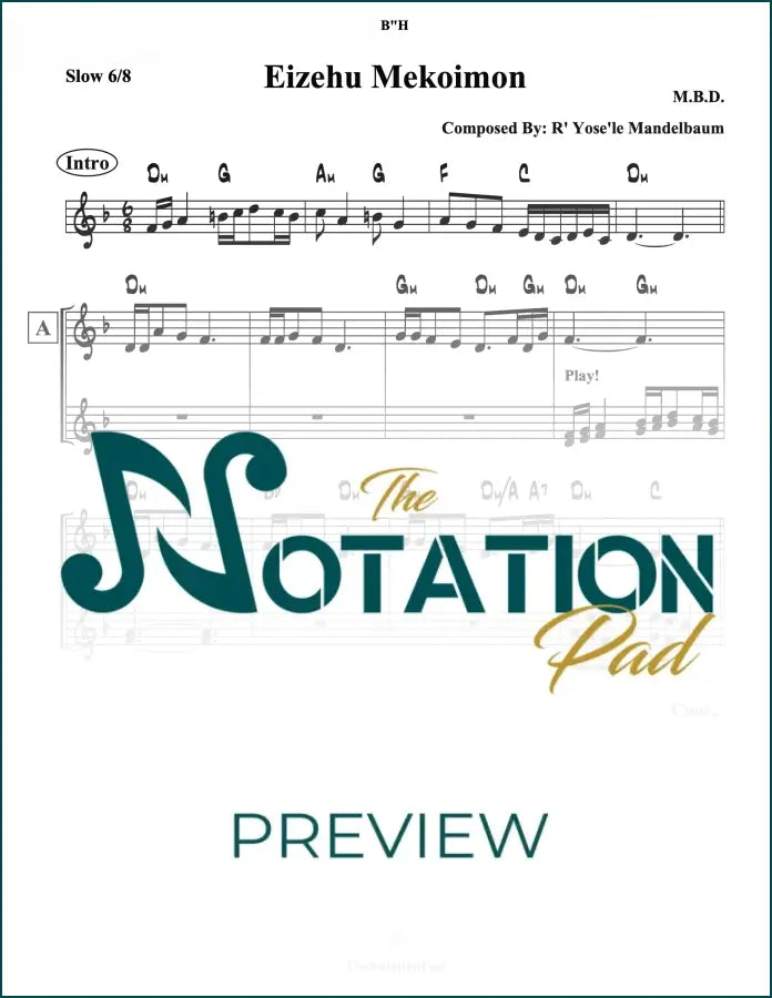 Eizehu Mekomon (MBD) 2-Liner Sheet Music