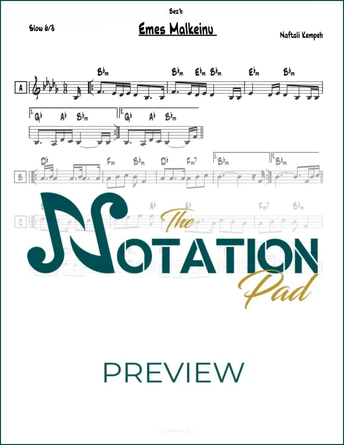 Emes Malkeinu - Kempeh Lead Sheet Sheet Music