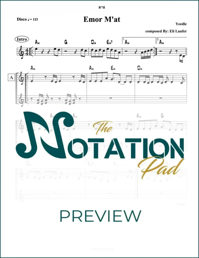 Emor M’at Yeedle 2 Liner Sheet Music
