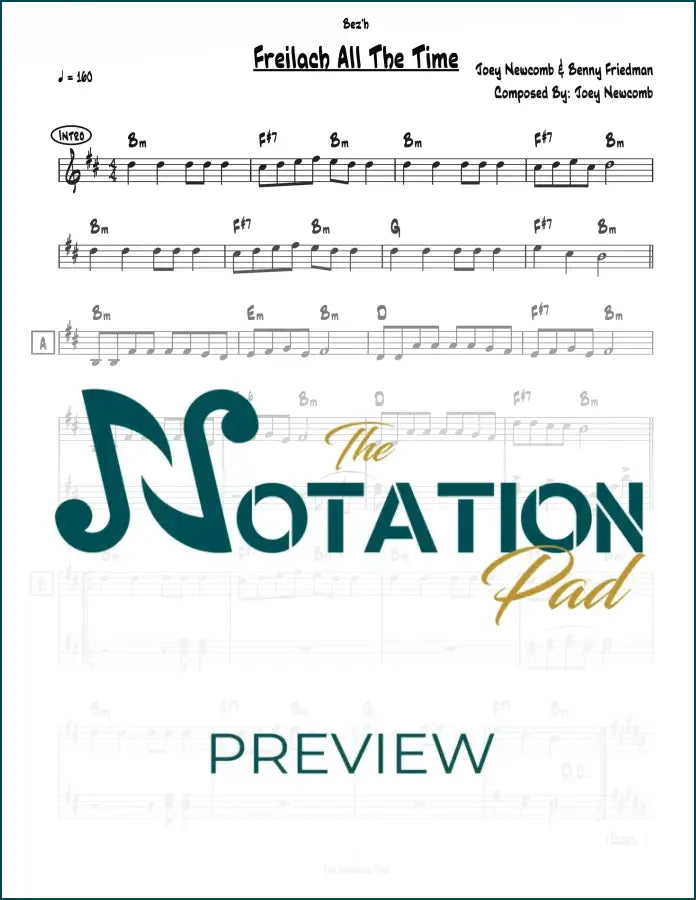 Freilach All The Time 2-Liner Sheet Music