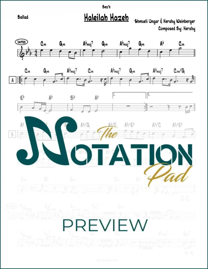 Haleilah Hazeh Lead Sheet Sheet Music