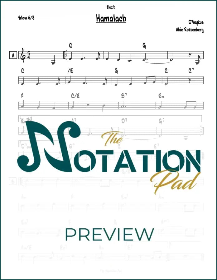 Hamalach - D’veykus - Lead Sheet - Sheet Music