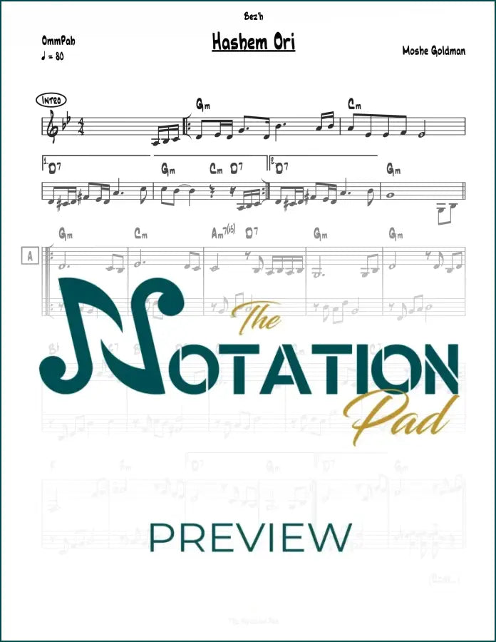 Hashem Ori 2-Liner Sheet Music