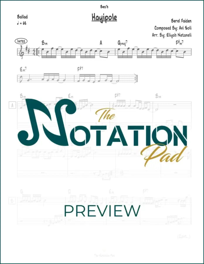Hayipole - Berel Faiden - 2-Liner - Sheet Music