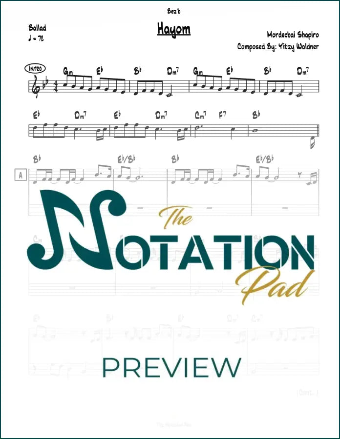 Hayom 2-Liner Sheet Music
