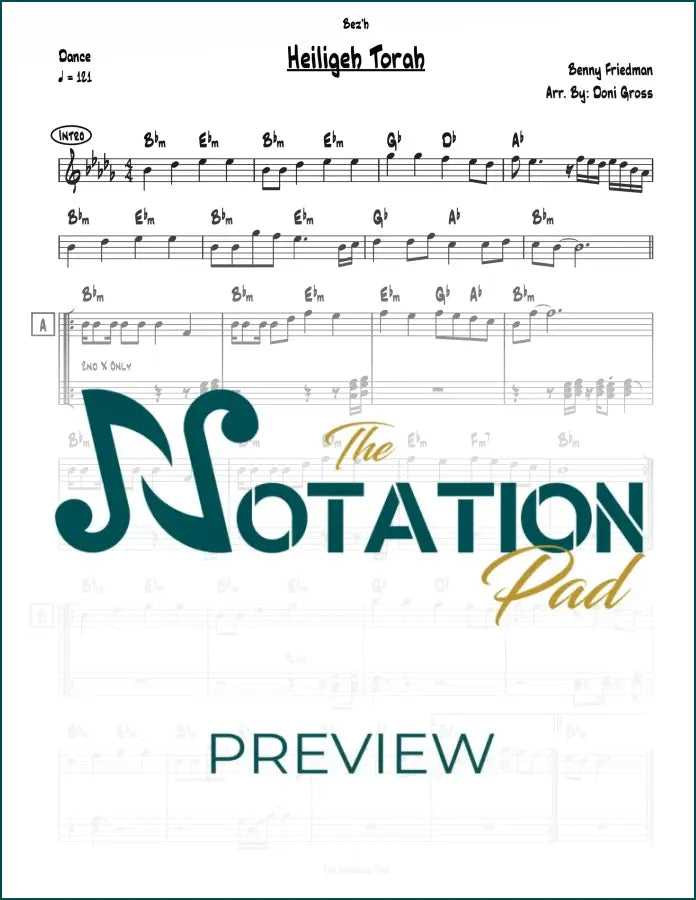 Heiligeh Torah - Benny - 2-Liner - Sheet Music