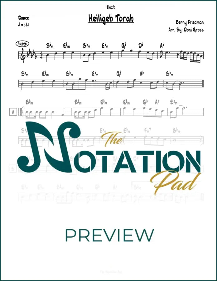 Heiligeh Torah - Benny - Lead Sheet - Sheet Music