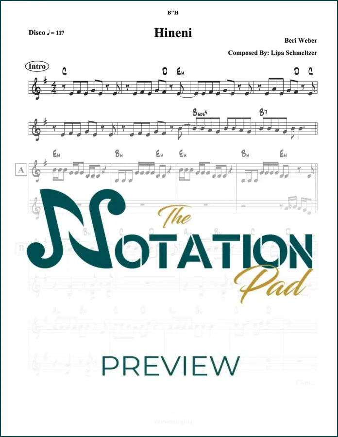 Hineni - Beri 2-Liner Sheet Music