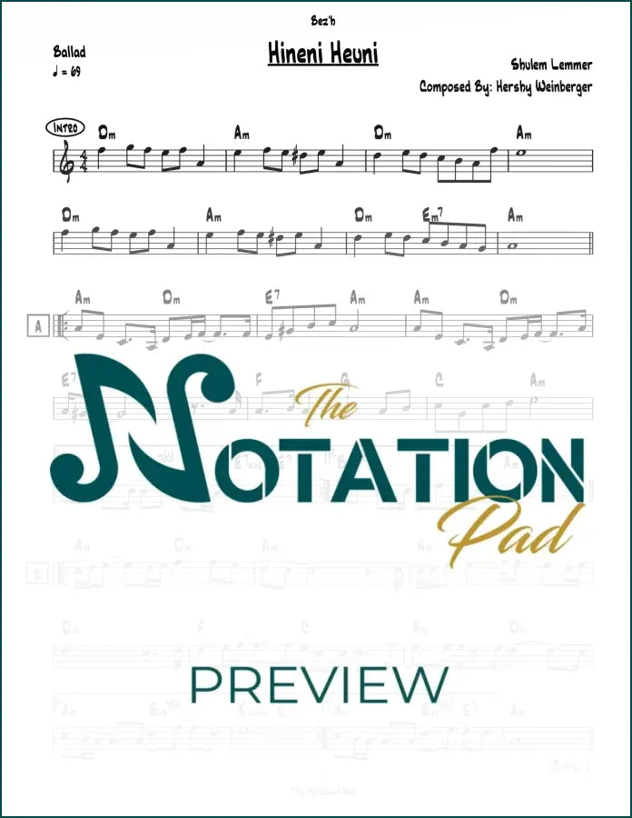 Hineni Heuni Lead Sheet Sheet Music