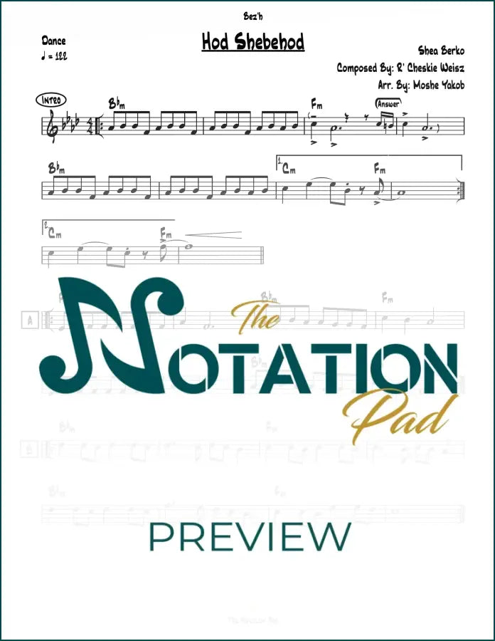 Hod Shebehod - Cheskie Weisz - Lead Sheet - Sheet Music