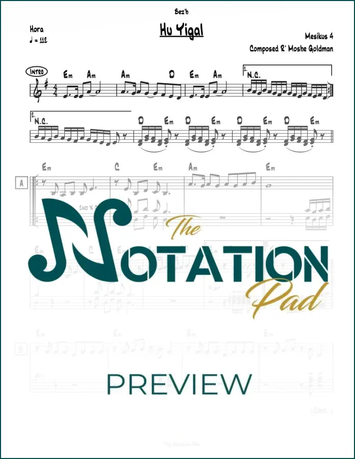 Hu Yigal 2-Liner Sheet Music