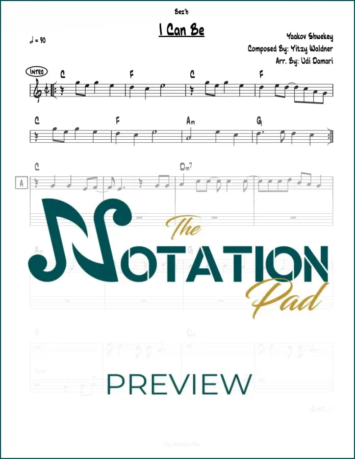 i Can Be - Shwekey - 2-Liner - Sheet Music