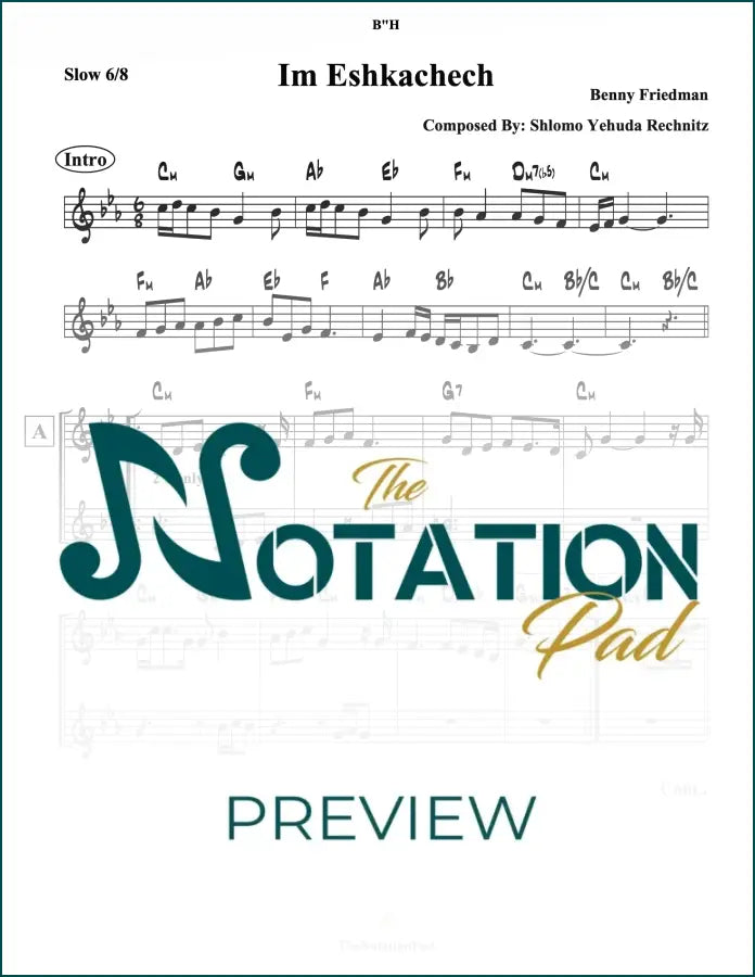 Im Eshkachech 2-Liner Sheet Music