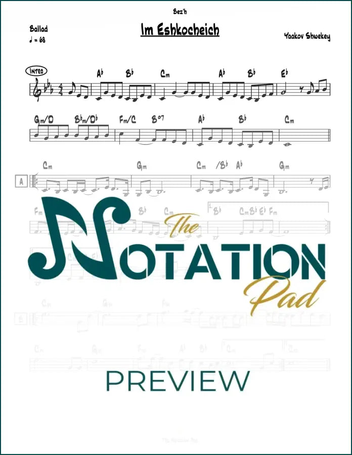 Im Eshkochech Shwekey Lead Sheet Sheet Music