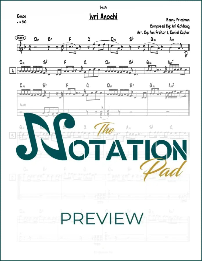 Ivri Anochi - Benny - 2-Liner - Sheet Music
