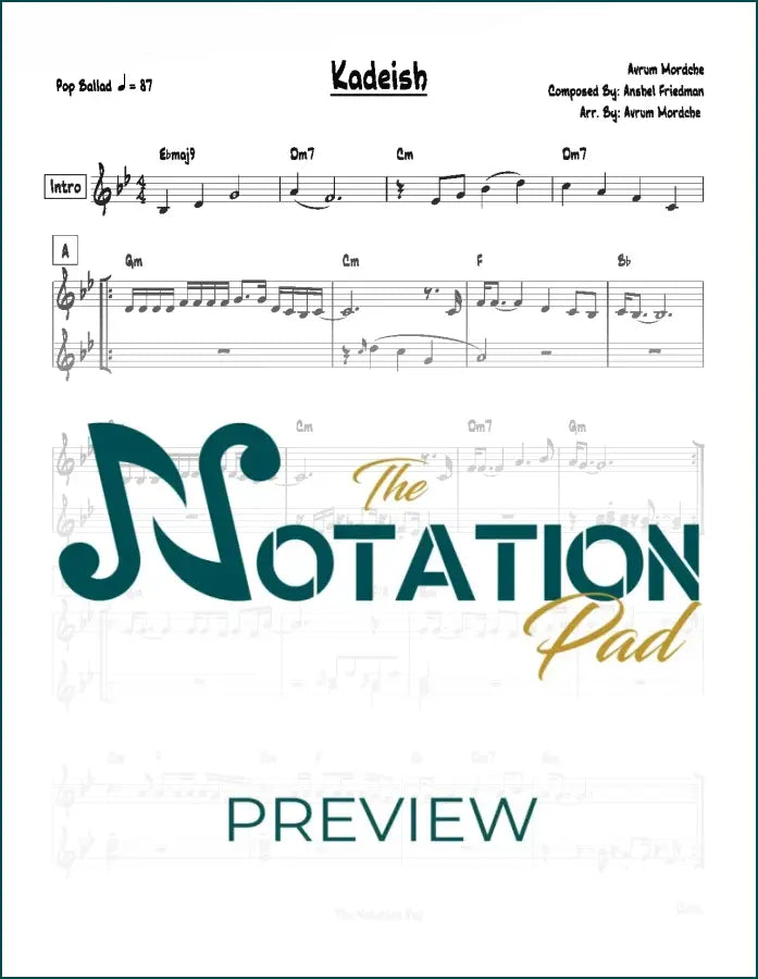 Kadeish - Avrum Mordche 2-Liner Sheet Music