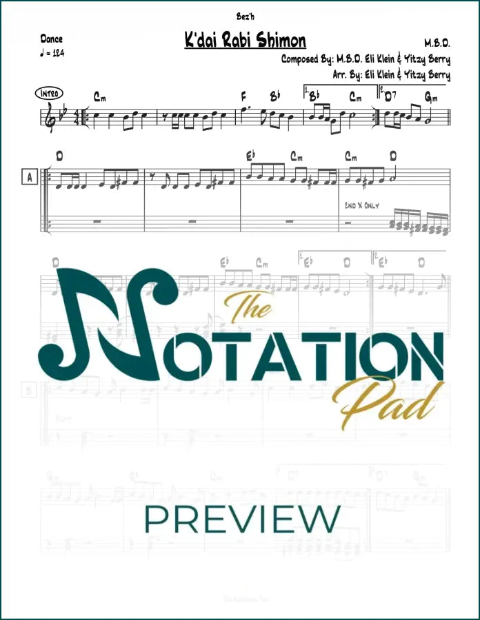 Kedai Rabi Shimon - MBD - 2-Liner - Sheet Music
