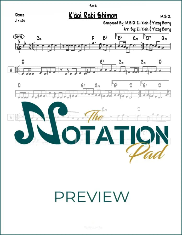 Kedai Rabi Shimon - MBD - Lead Sheet - Sheet Music