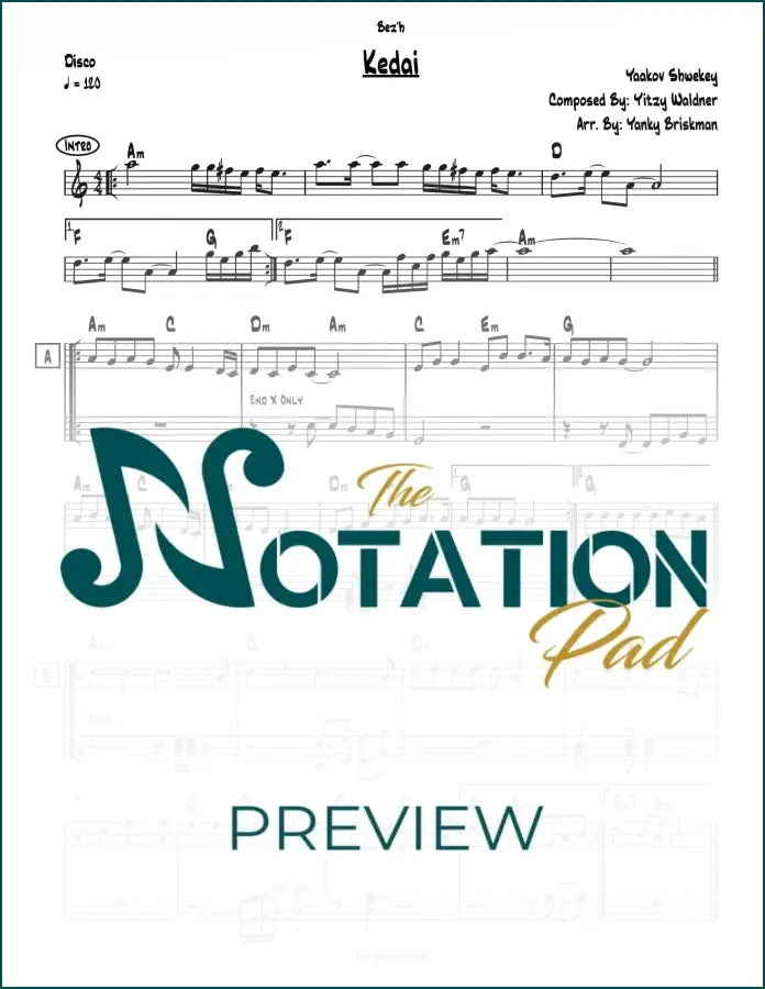 Kedai - Shwekey - 2-Liner - Sheet Music