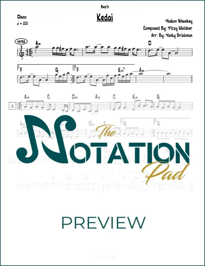 Kedai - Shwekey - Lead Sheet - Sheet Music