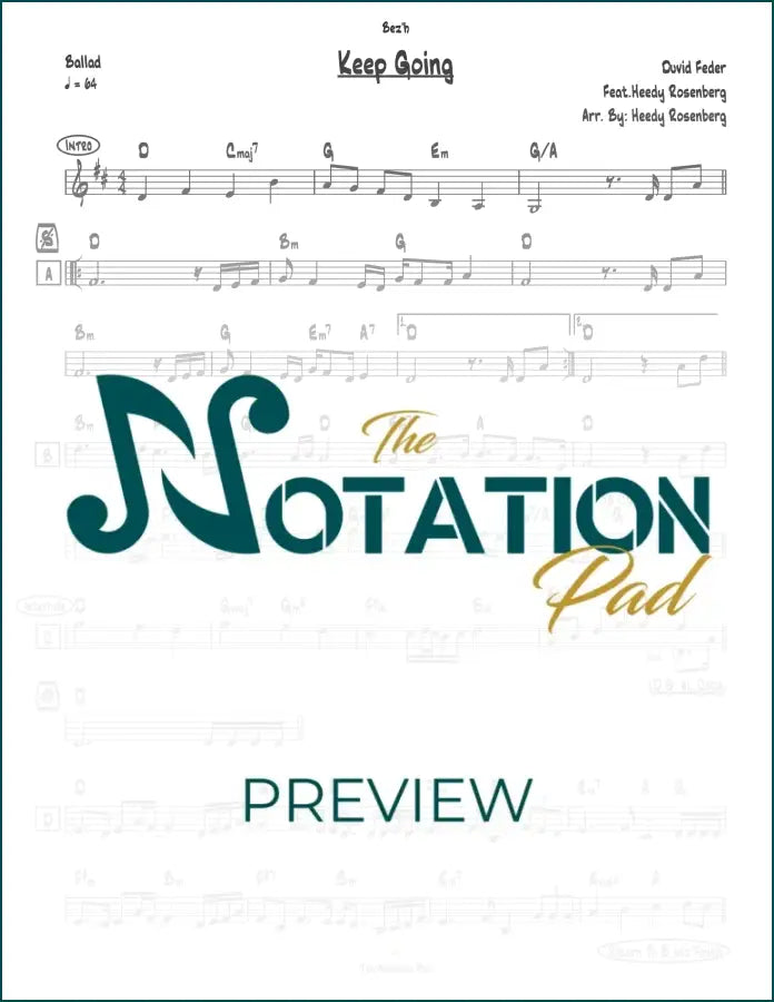 Keep Going - Feder - Lead Sheet - Sheet Music