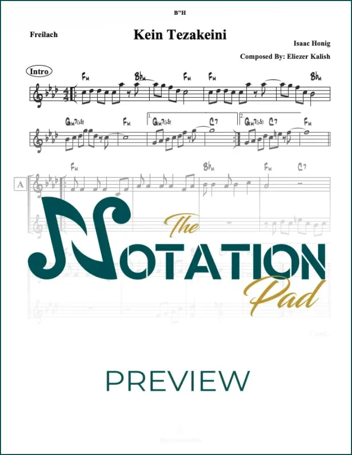 Kein Tezakeini - Honig 2-Liner Sheet Music
