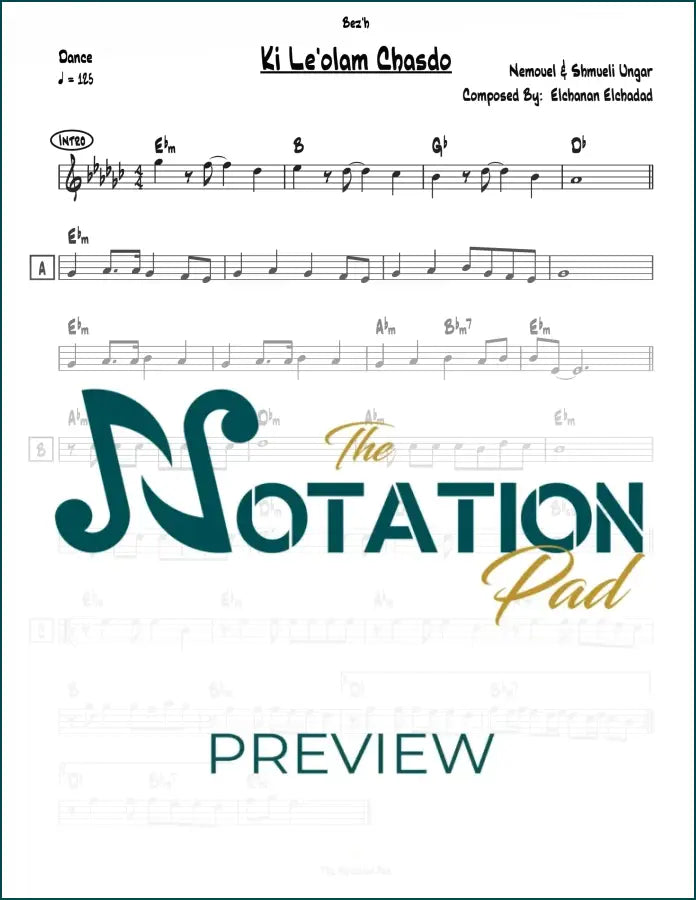 Ki Leolam Chasdo Lead Sheet Sheet Music