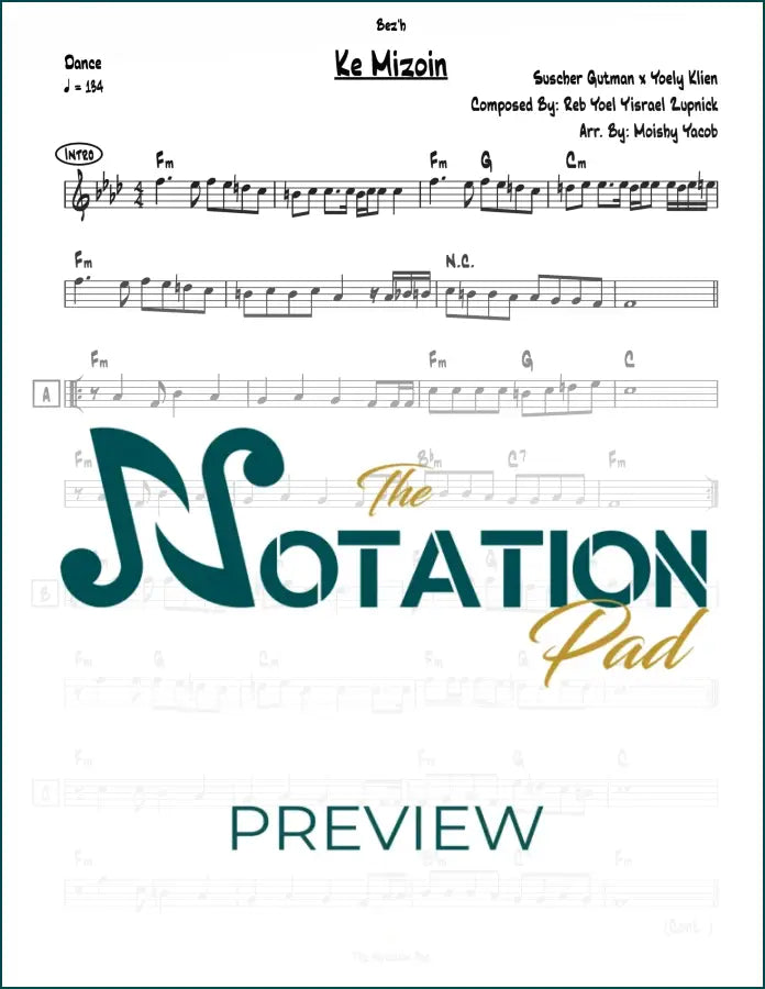 Ki Mitzioin - Suscher - Lead Sheet - Sheet Music