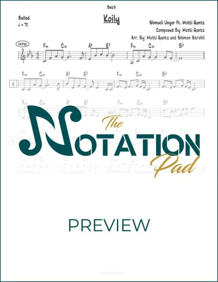 Koily - Ungar / Gantz - Lead Sheet - Sheet Music