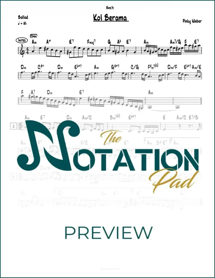 Kol Berama - Pinky (Full Arr. Included) Lead Sheet Sheet Music