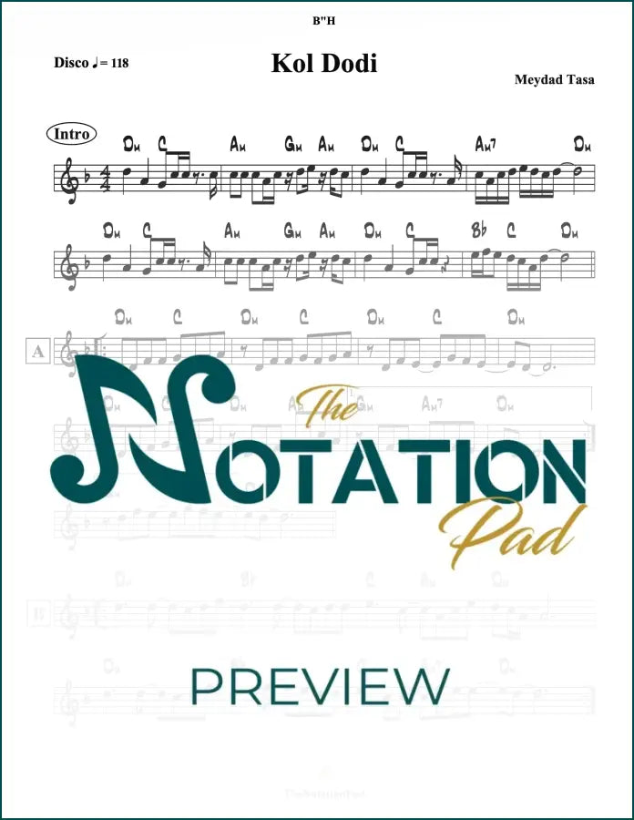 Kol Dodi - Tasa - Lead Sheet - Sheet Music