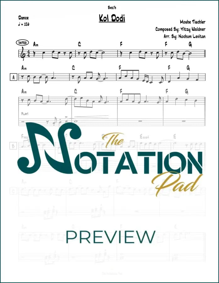 Kol Dodi - Tischler - 2-Liner - Sheet Music