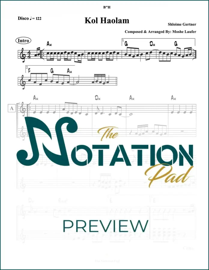 Kol Haolam - Gertner 2-Liner Sheet Music