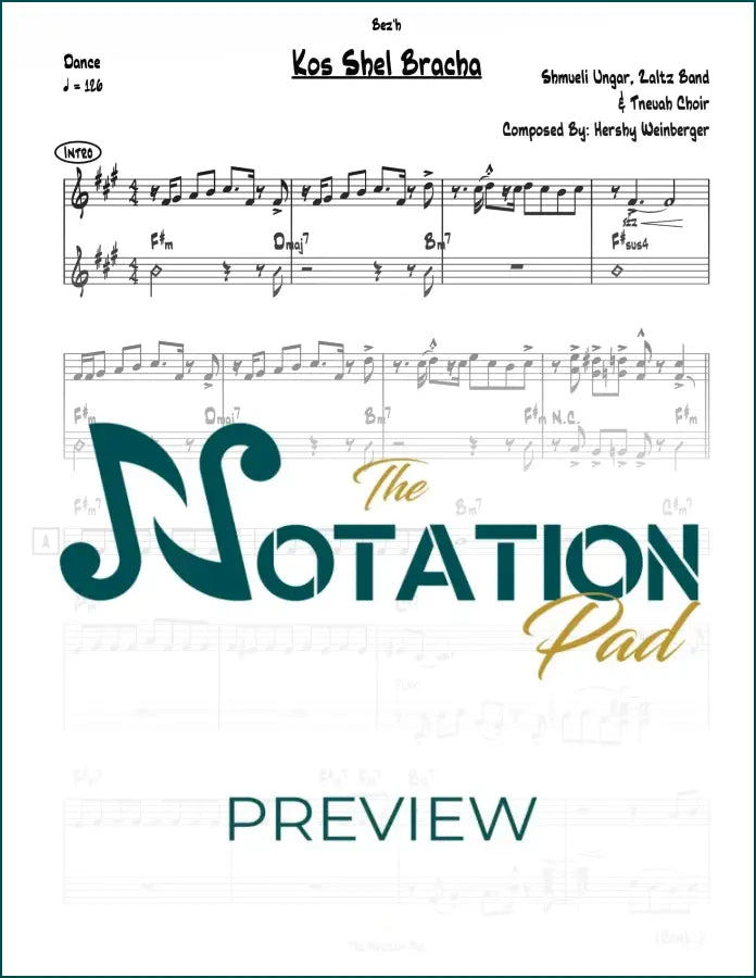 Kos Shel Bracha - Ungar 2-Liner Sheet Music