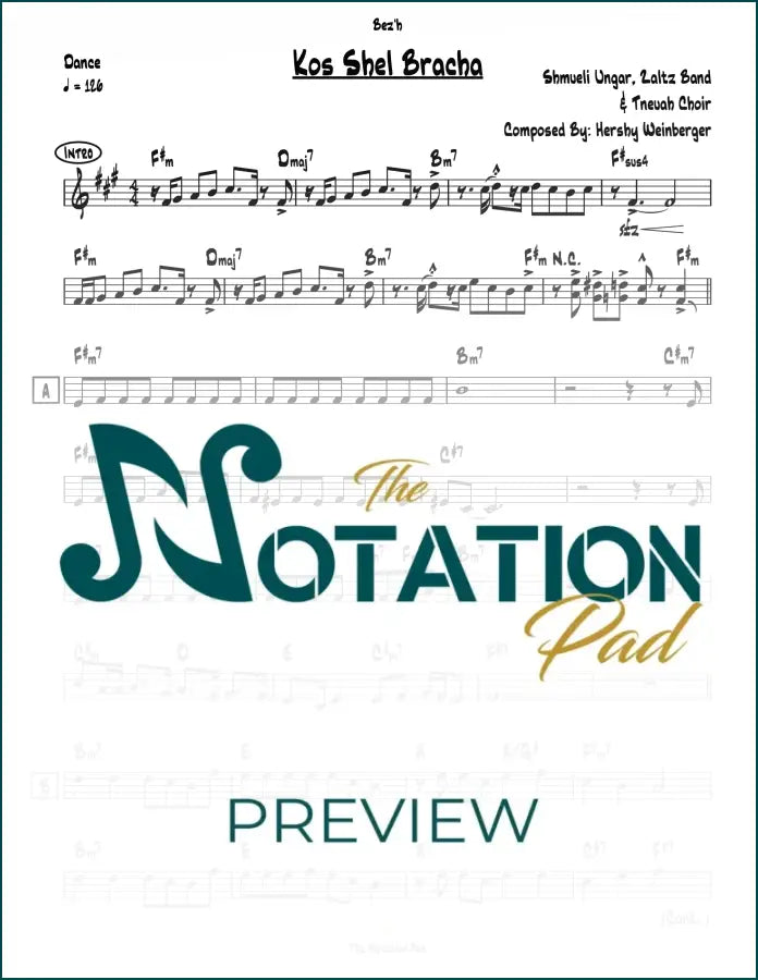 Kos Shel Bracha - Ungar Lead Sheet Sheet Music