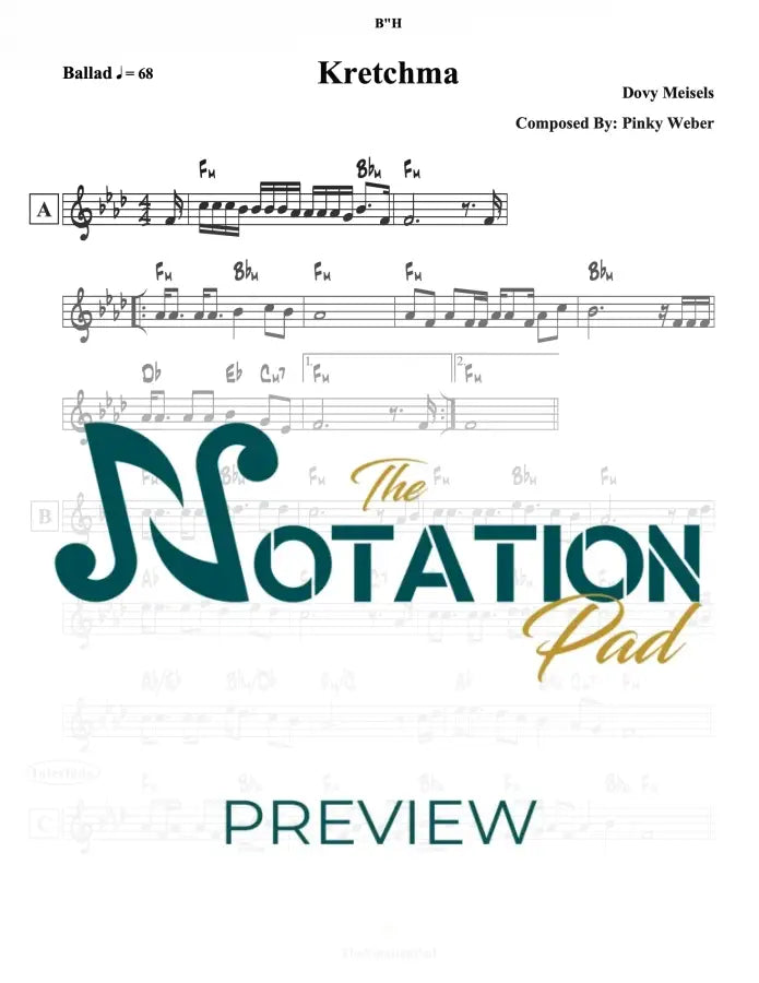 Kretchma Lead Sheet Sheet Music
