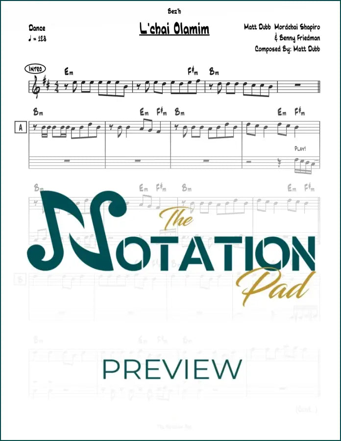 L’chai Olamim - Matt Dubb - 2-Liner - Sheet Music