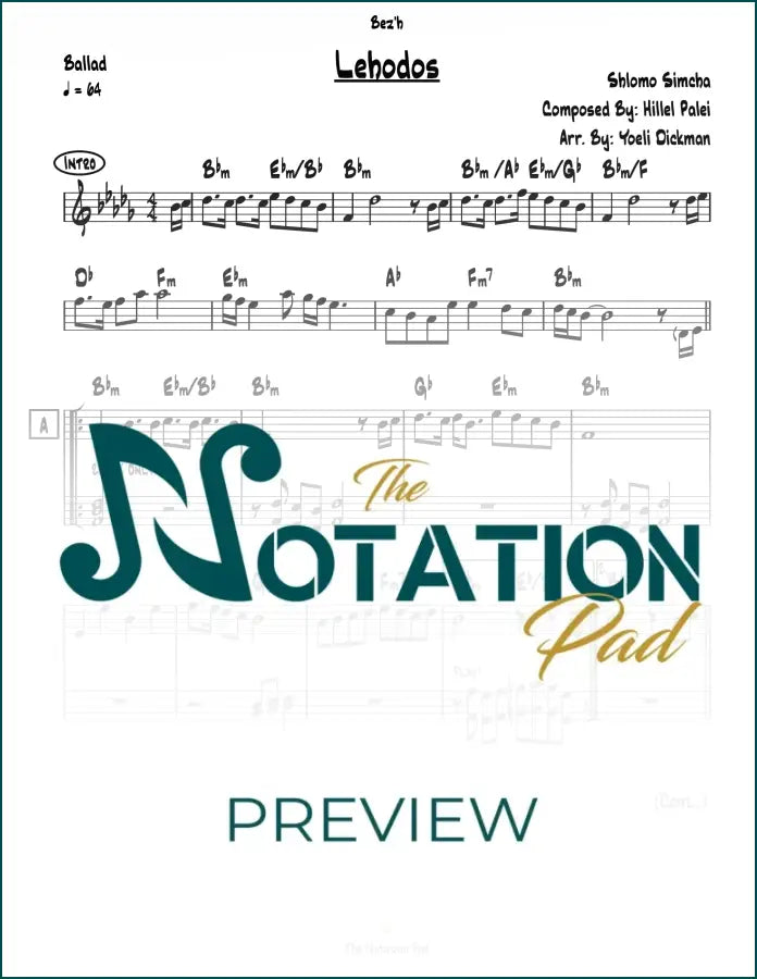 Lehodos - Shlomo Simcha - 2-Liner - Sheet Music