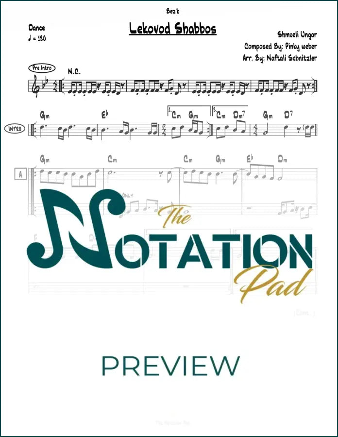 Lekovod Shabbos - Ungar 2-Liner Sheet Music