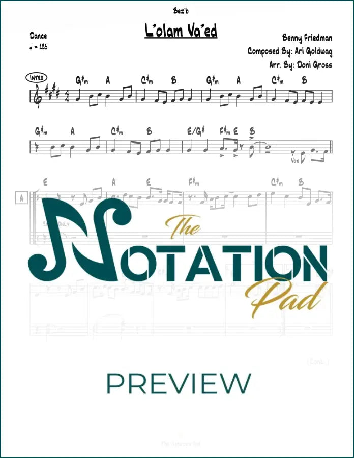 Leolam Vaed Benny 2 Liner Sheet Music