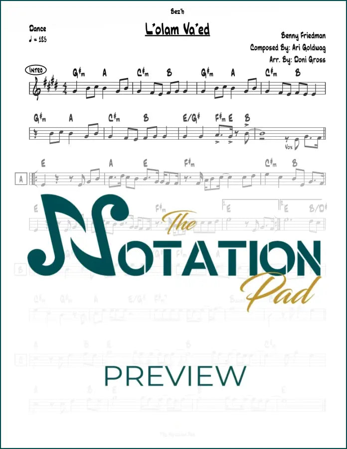 Leolam Vaed Benny Lead Sheet Sheet Music