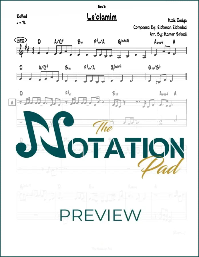 Leolamim Dadya 2 Liner Sheet Music