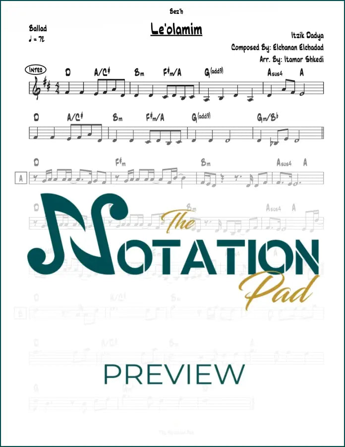 Leolamim Dadya Lead Sheet Sheet Music