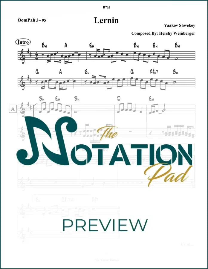 Lernen - Shwekey 2-Liner Sheet Music
