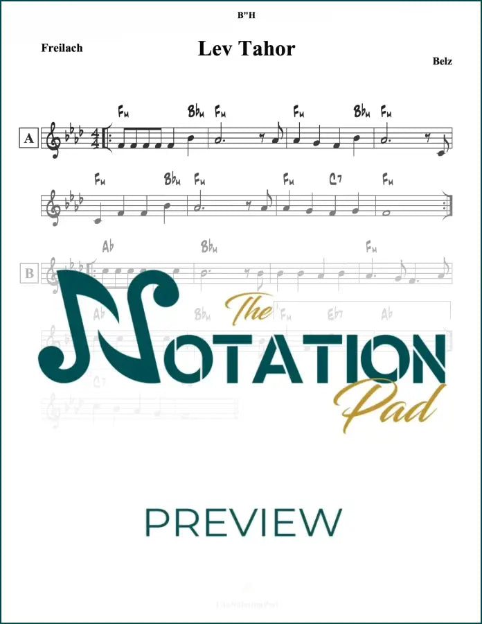 Lev Tahor 2-Liner Sheet Music